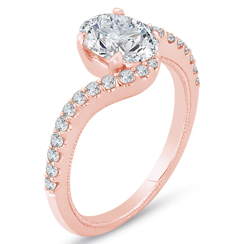 Diamantový zásnubný prsteň z ružového zlata 75957