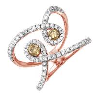 Zlatý extravagantný prsteň s diamantmi Kris