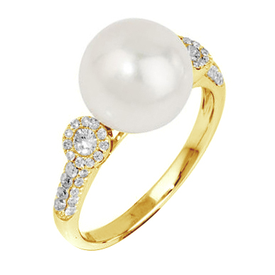 Diamantový prsteň s perlou 79177
