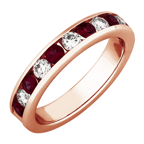 Rubínový prsteň z ružového zlata 80647