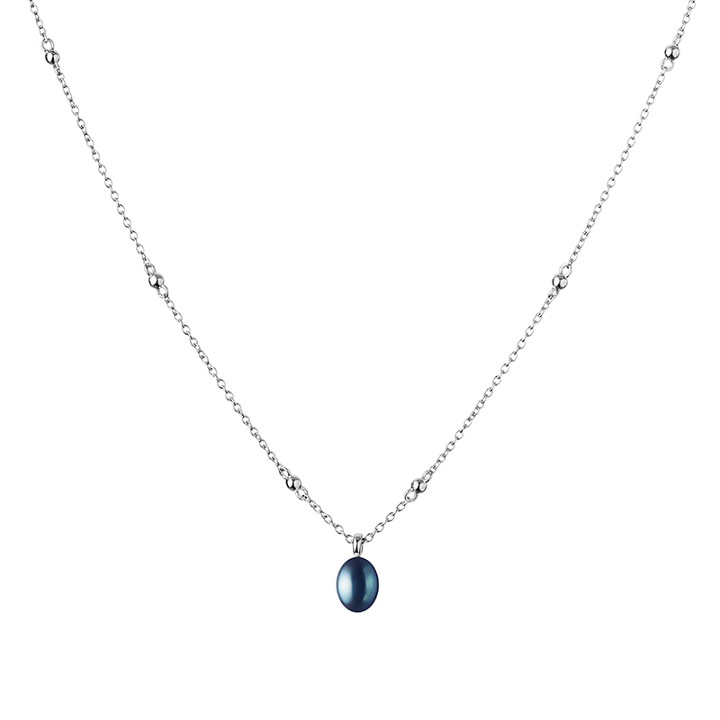 Elegantný náhrdelník s čiernou perlou Tameka