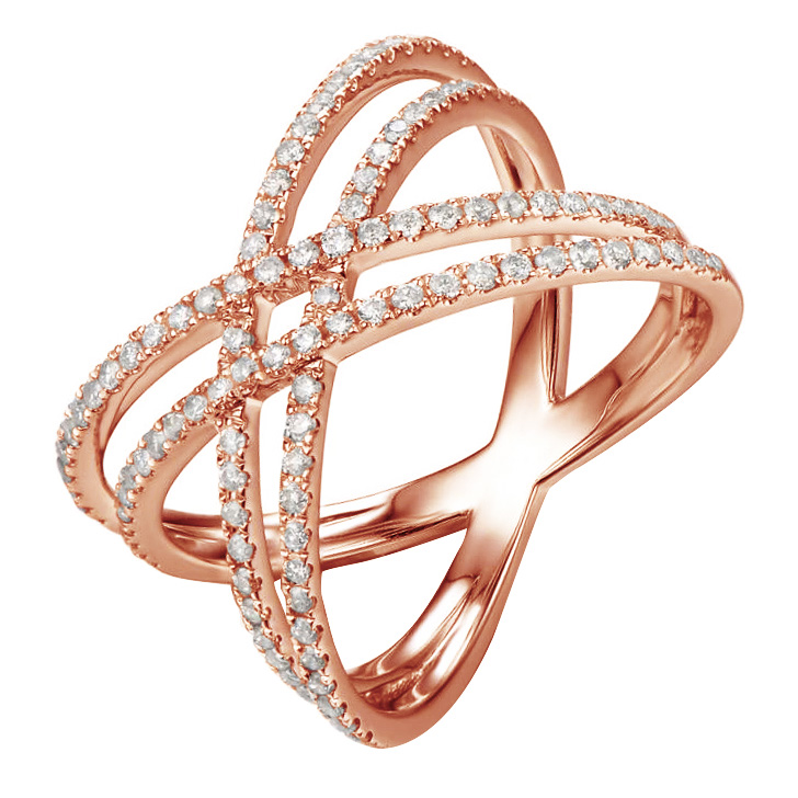 Diamantový prsteň z růžového zlata 82377