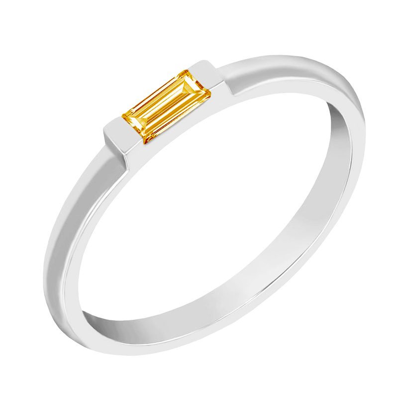 Citrínový prsteň z bieleho zlata 82407