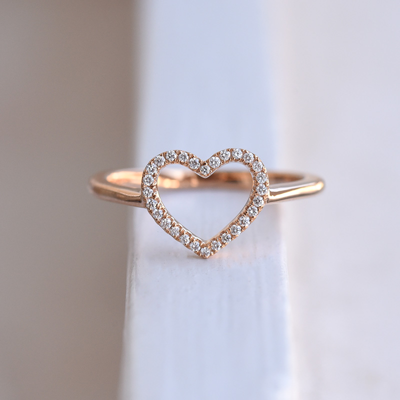 Prsten v tvare srdca zo zlata 84807
