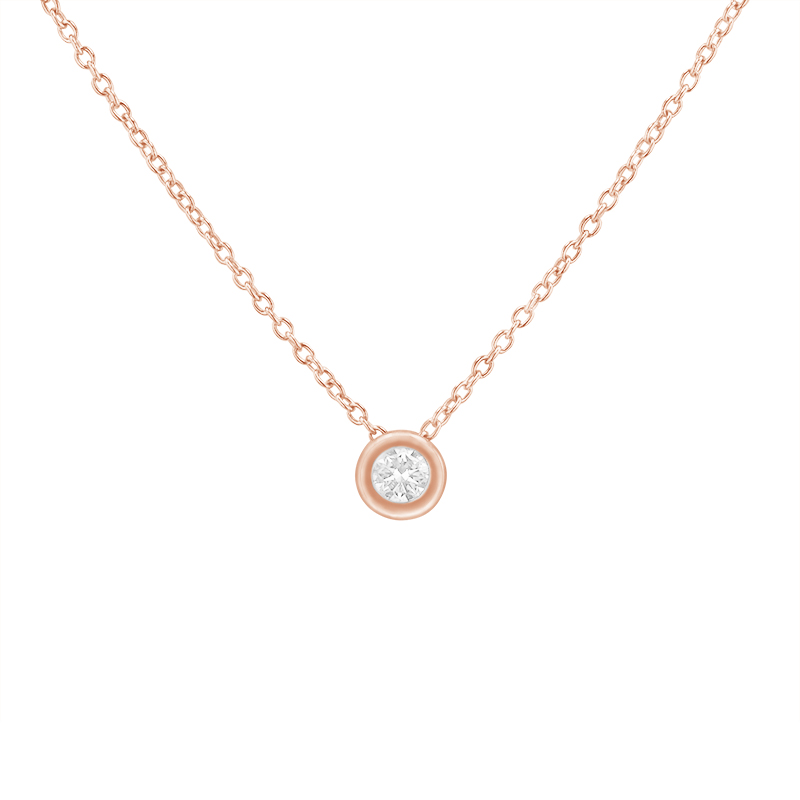 Diamantový prívesok v minimalistickom štýle z ružového zlata 85207