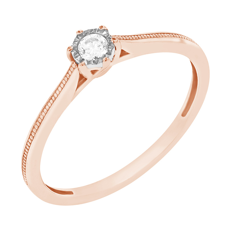 Dokonalý prsteň s diamantom z ružového zlata 88597