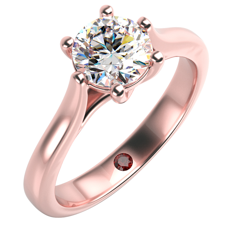Prsteň s diamantom a rubínom 90317