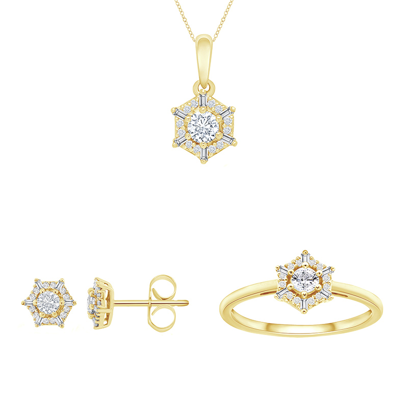 Zlatá kolekcia šperkov s lab-grown diamantmi