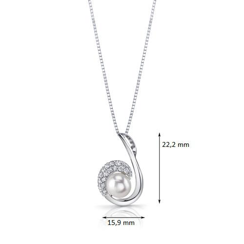 Strieborný náhrdelník s perlou Batti 9547