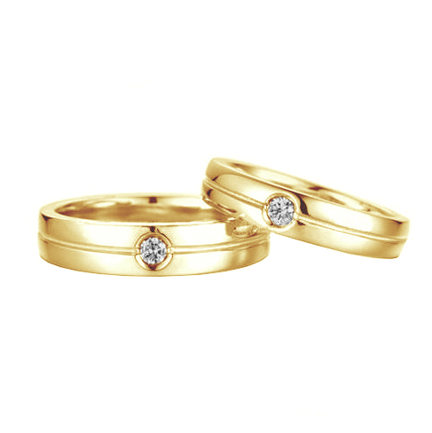 Zlaté svadobné prstene s diamantmi Eloy 96367