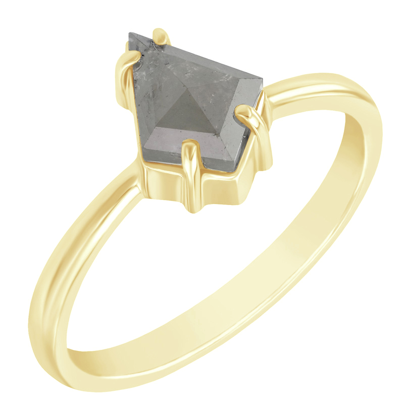 Zlatý prsteň so sivým atypickým diamantom Emilia 97457