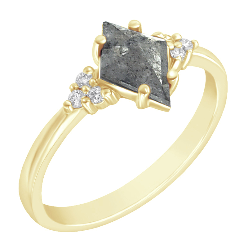 Unikátny prsteň z bieleho zlata so salt and pepper diamantom Dash 97497