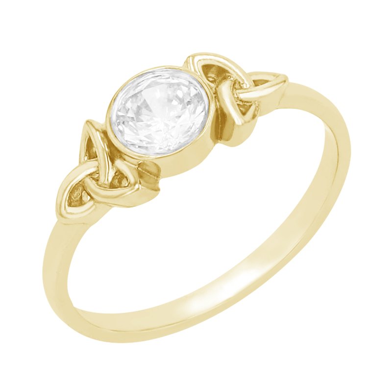 Prepletený zlatý prsteň s diamantom Carson 97667