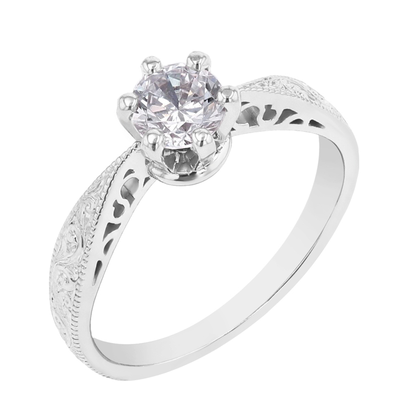 Zásnubný vintage prsteň s diamantom Javion 98847