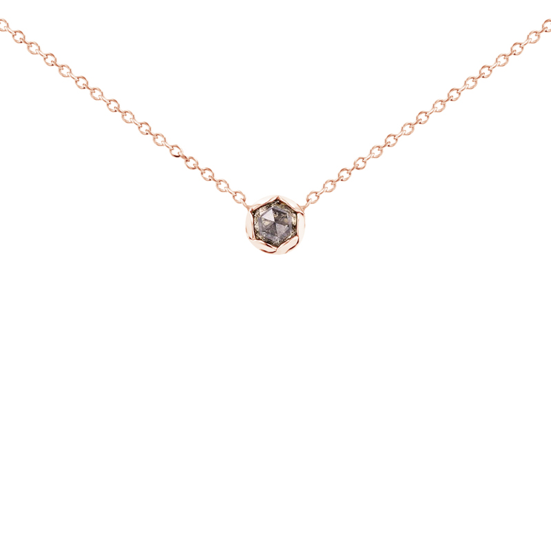 Minimalistický náhrdelník so salt and pepper diamantom Allen 99827