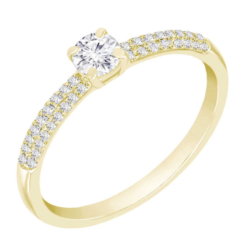 Zásnubný prsteň s moissanitom a lab-grown diamantmi Ranamie 100258