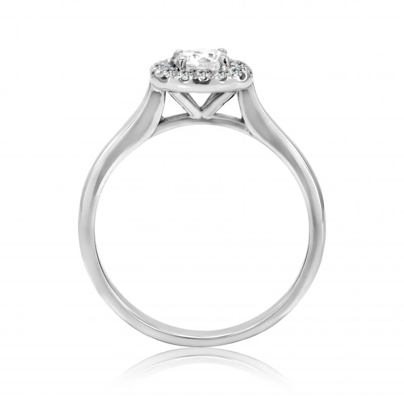 Zásnubný prsteň v halo štýle s moissanitom a diamantmi Liare 100538