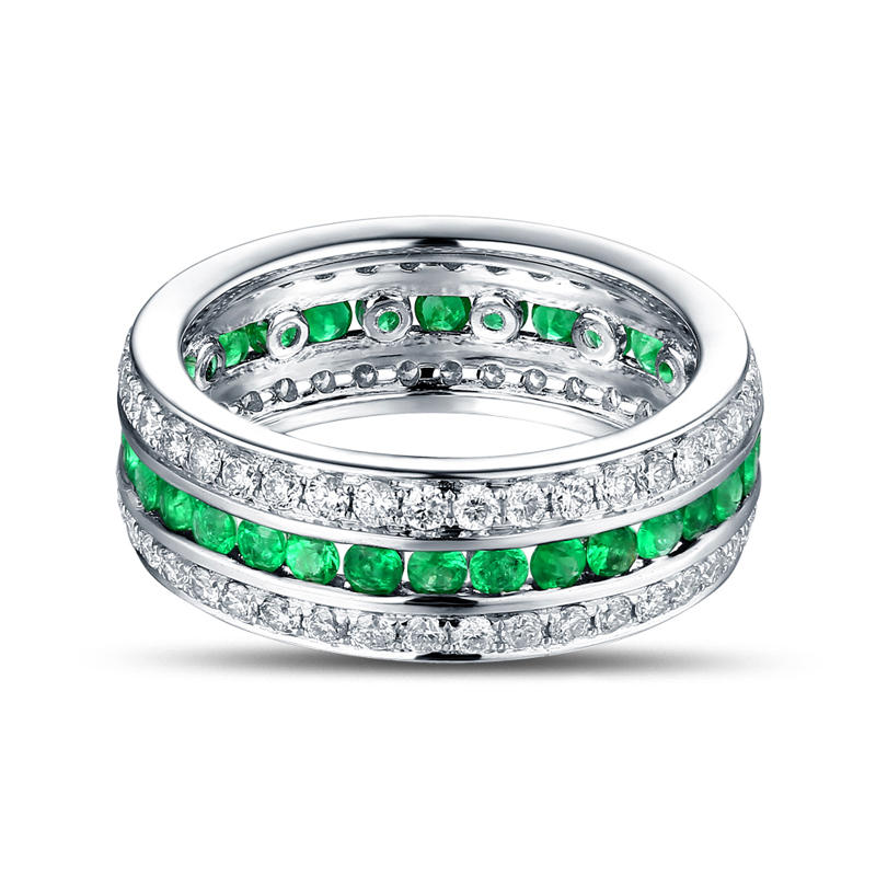Smaragdový zlatý prsteň 10088
