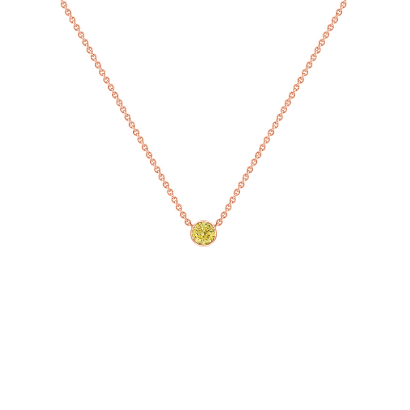 Strieborný minimalistický náhrdelník so žltým diamantom Vieny 103668