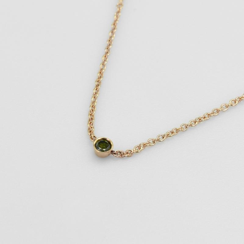 Strieborný minimalistický náhrdelník so zeleným diamantom Vieny 103678