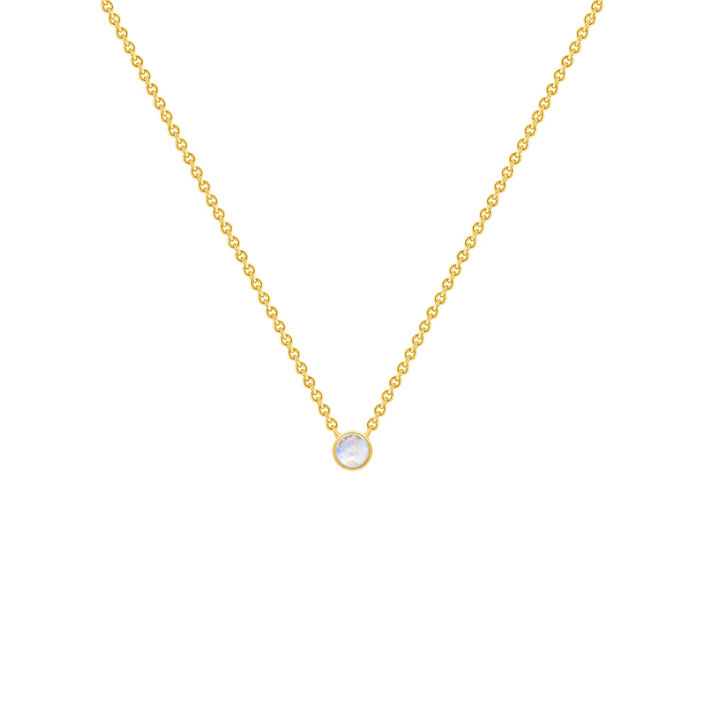 Strieborný minimalistický náhrdelník s mesačným kameňom Vieny 103708