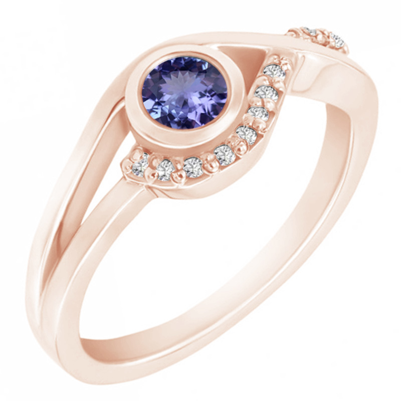 Zásnubný prsteň s tanzanitom a diamantmi Olian 104418