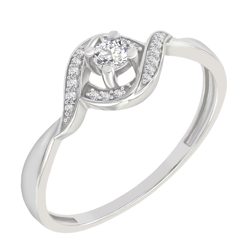 Strieborný prsteň s lab-grown diamantmi Krell 104588