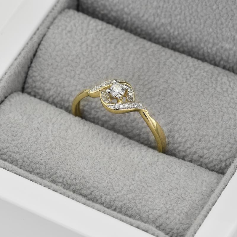 Strieborný prsteň s lab-grown diamantmi Krell 104598