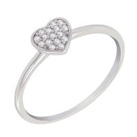 Strieborný prsteň v tvare srdca plný lab-grown diamantov Chleo