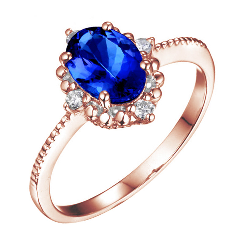 Tanzanitový prsteň s diamantmi Yasemin 104818