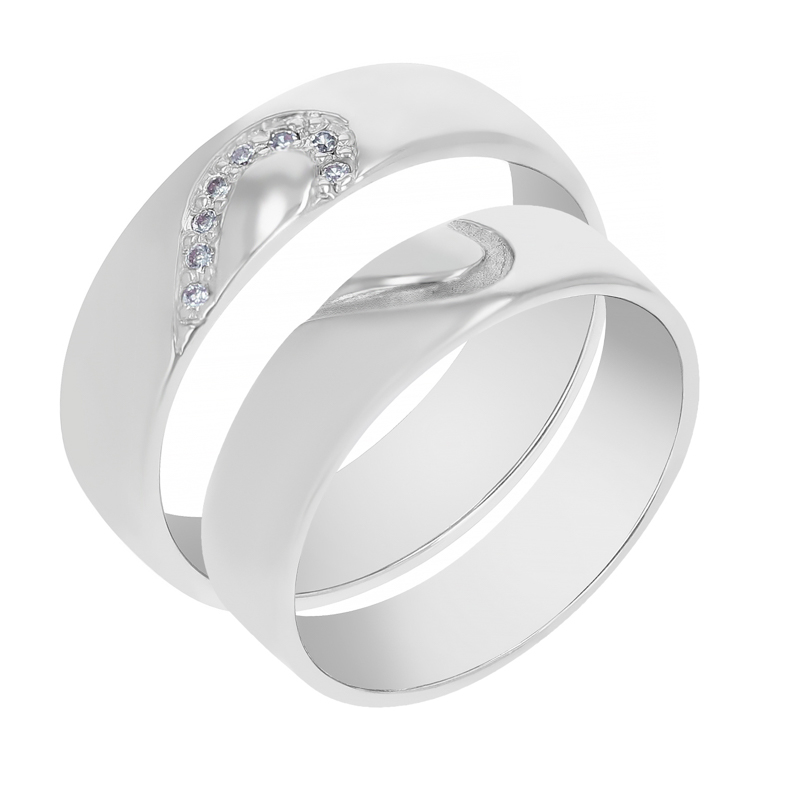 Zlaté svadobné prstene s diamantmi Faye 105998