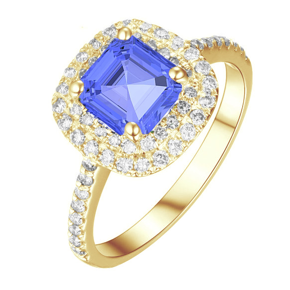 Diamantový prsteň s tanzanitom Elynora