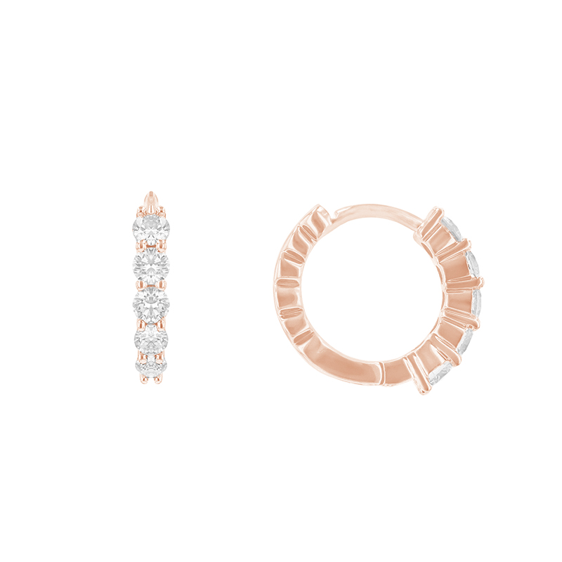 Decentné náušnice s diamantmi z ružového zlata 110708