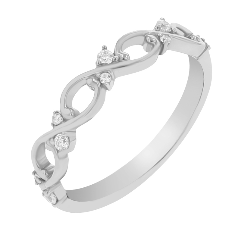 Romantický eternity prsteň s lab-grown diamantmi Rosas 111618