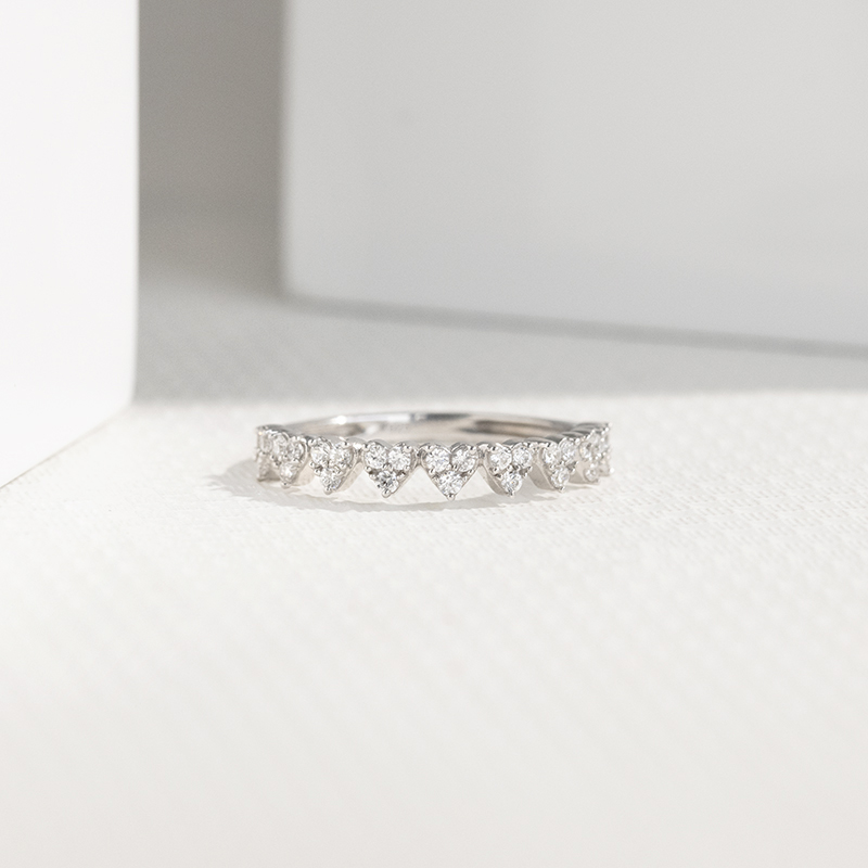 Eternity prsteň s diamantmi a srdiečkami Talina 112888