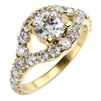 Diamantový zásnubný prsteň zo zlata Anady
