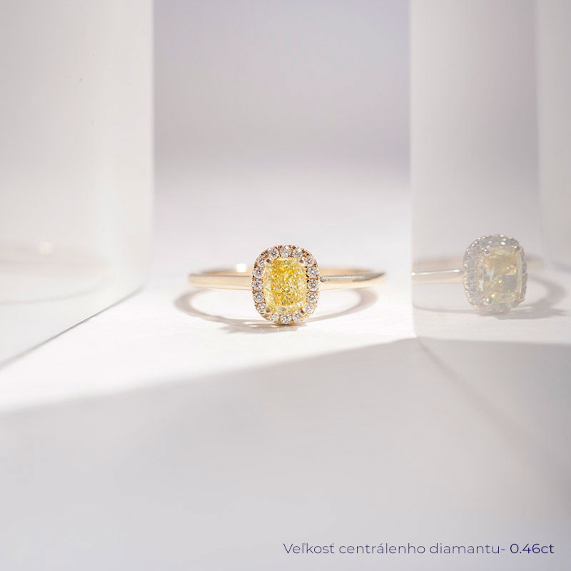Zásnubný prsteň s certifikovaným fancy yellow lab-grown diamantom Velia 114208