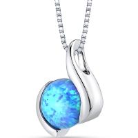 Svetlo modrý opál v striebornom náhrdelníku Maili