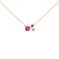 Strieborný cluster náhrdelník s turmalínom, tanzanitom, rubínom a diamantom Maizie