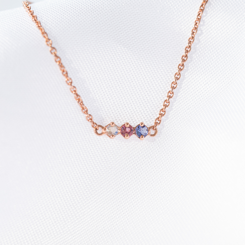 Strieborný náhrdelník s drahokamami podľa vášho výberu Mina 119428
