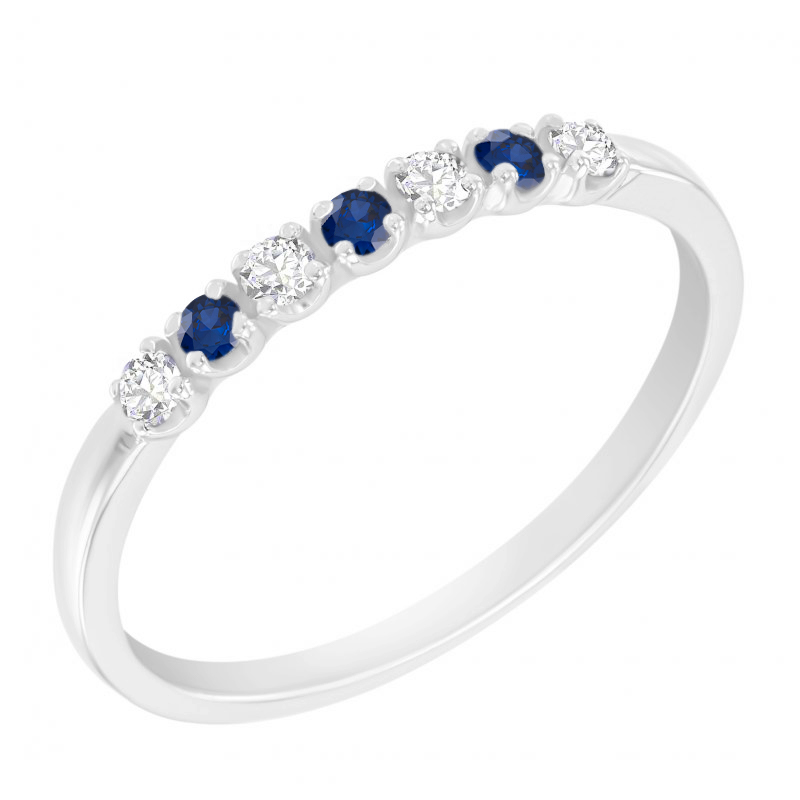 Eternity prsteň s modrými zafírmi a diamantmi Alexis
