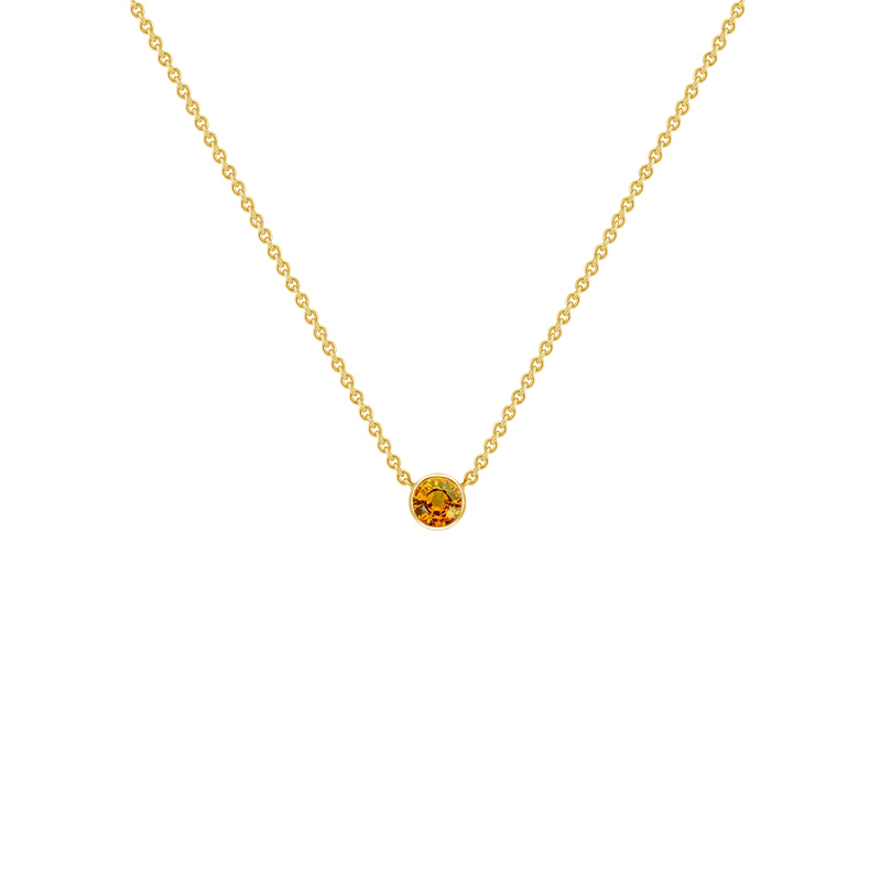 Strieborný minimalistický náhrdelník s padparadscha zafírom Vieny 122208
