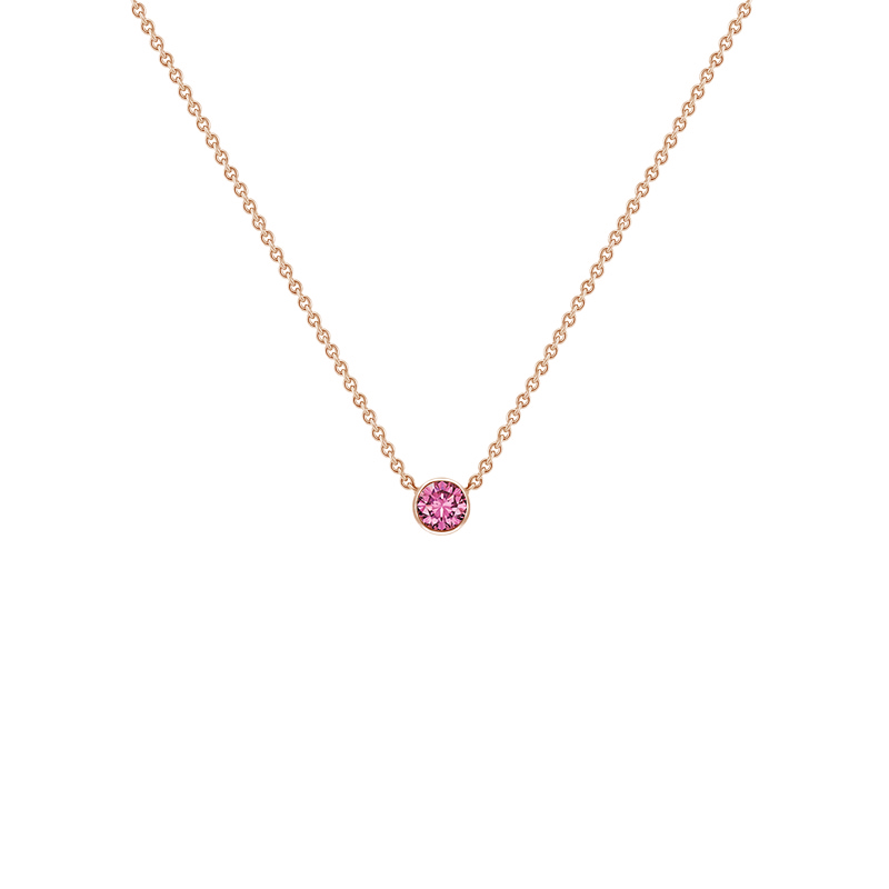 Strieborný minimalistický náhrdelník s ružovým zafírom Vieny 122218