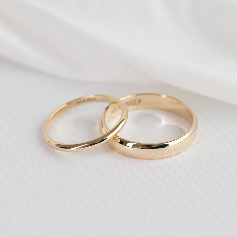 Pologuľaté svadobné prstene zo zlata Amma 123388