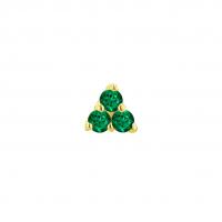 Zlatá piercing náušnica so smaragdmi Rossi