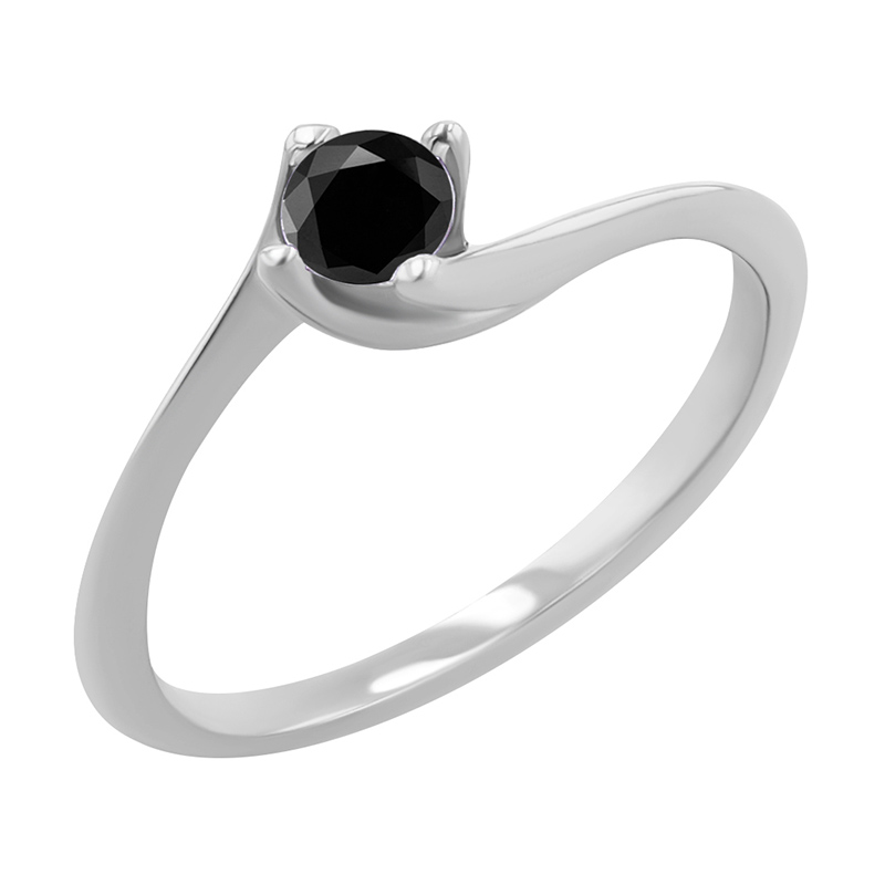 Zásnubný prsteň s čiernym diamantom Hariti 124968