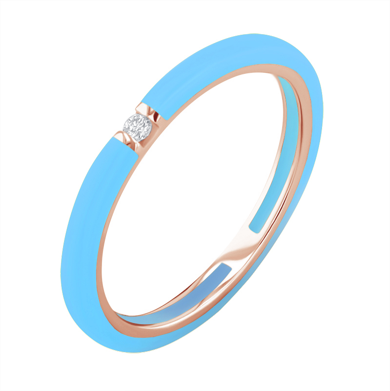 Modrý keramický prsteň s diamantmi Sancha 128738