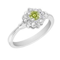 Zásnubný prsteň s olivínom a diamantmi Earthia