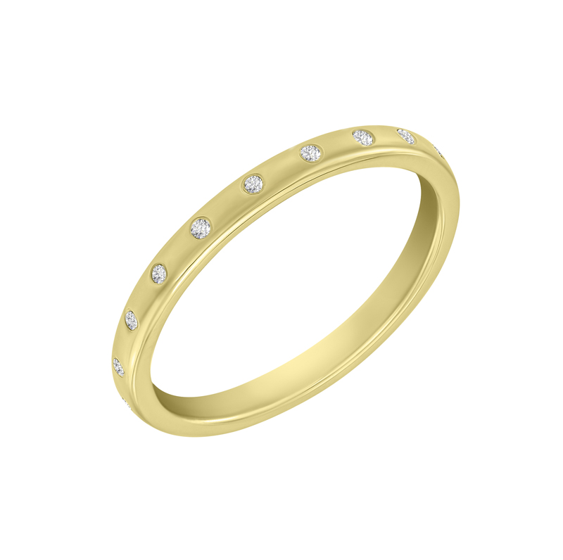 Zlatá eternity obrúčka s lab-grown diamantmi a pánsky komfortný prsteň Ivili 133738