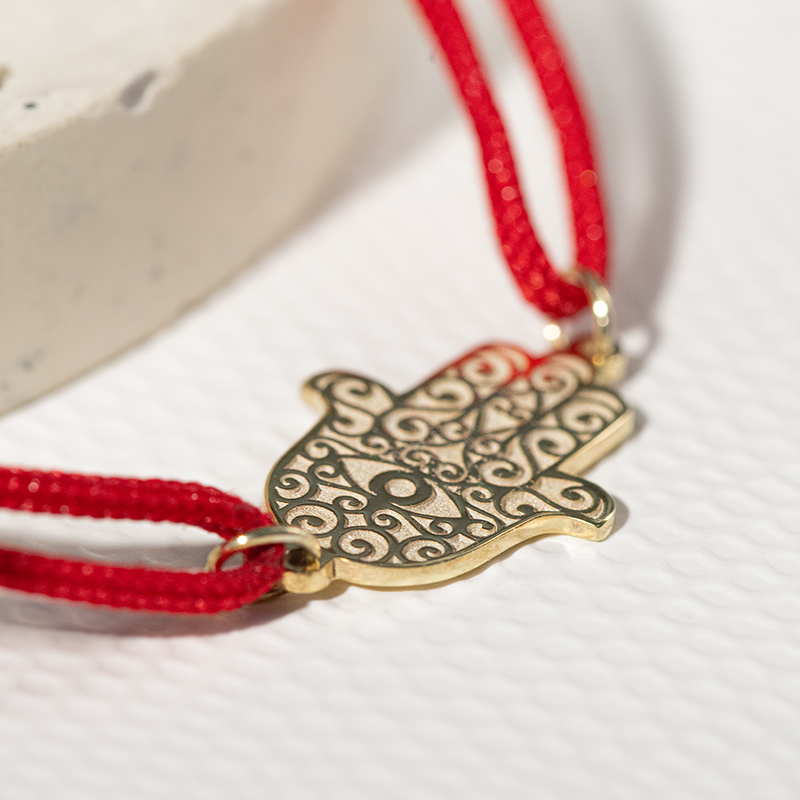 Povrázkový joga náramok so symbolom Hamsa